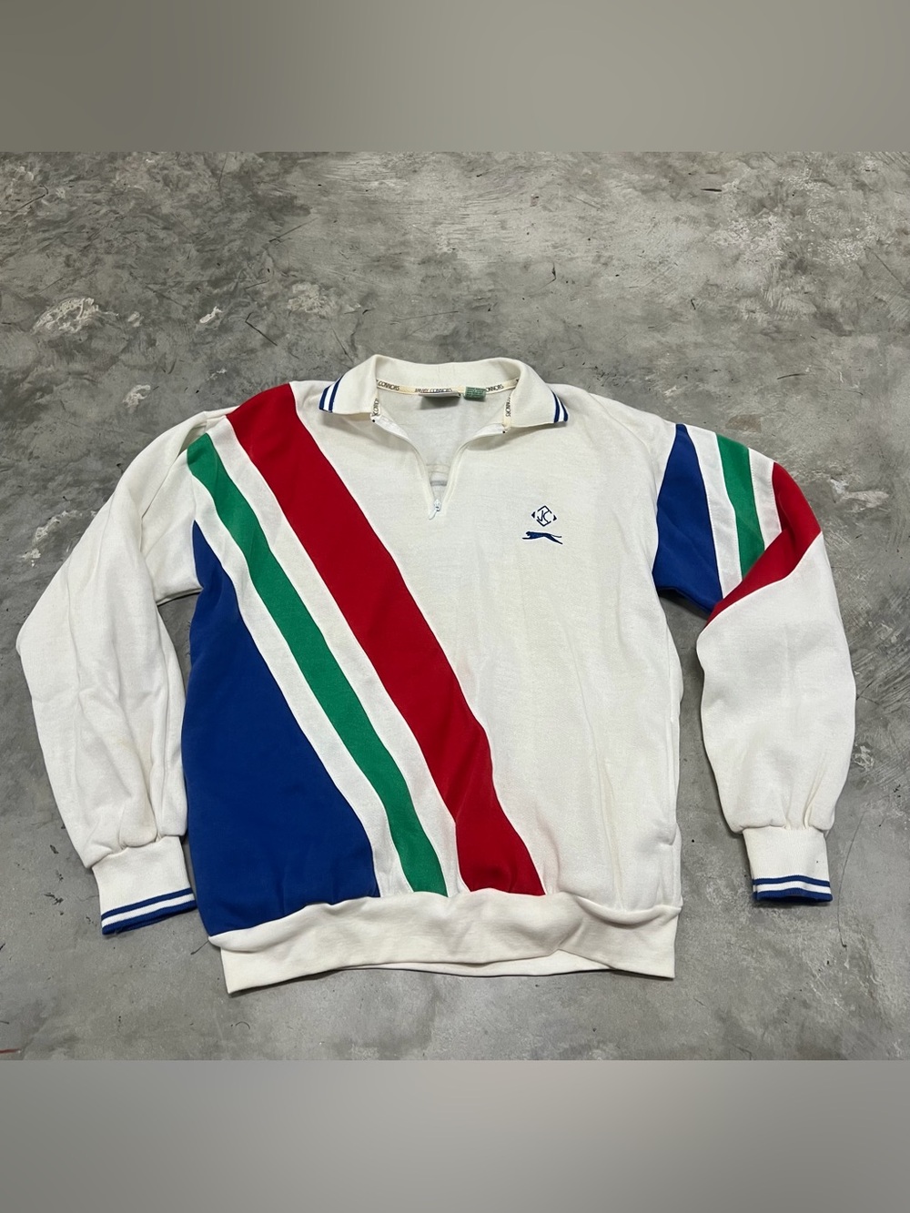 Vintage Jimmy Connors Slazenger Tennis Track Quarter  Zip Mens Size Medium 80s